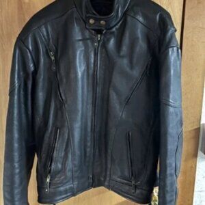 USA Bikers Dream Apparel Mens Size 44 Black Leather Motorcycle Jacket Thinsulate